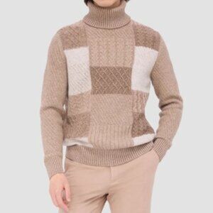 BUGATCHI Mixed Stitch Turtleneck Sweater
